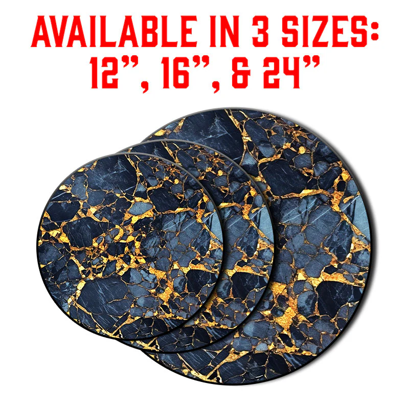 Marble W/ Gold Designs Lazy Susan - 3 Different Sizes - For Kitchen Table Top - Handcrafted in USA - Image 3