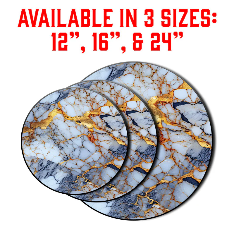 Marble W/ Gold Designs Lazy Susan - 3 Different Sizes - For Kitchen Table Top - Handcrafted in USA - Image 5