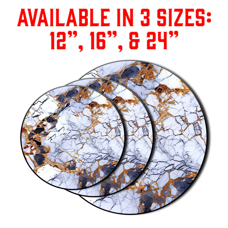 Marble W/ Gold Designs Lazy Susan - 3 Different Sizes - For Kitchen Table Top - Handcrafted in USA - Image 7