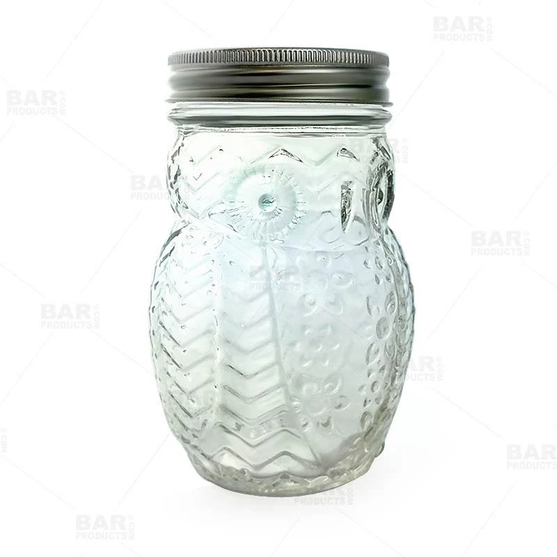 BarConic® Mason Jar with Lid - OWL Themed - 12 ounce - Image 3