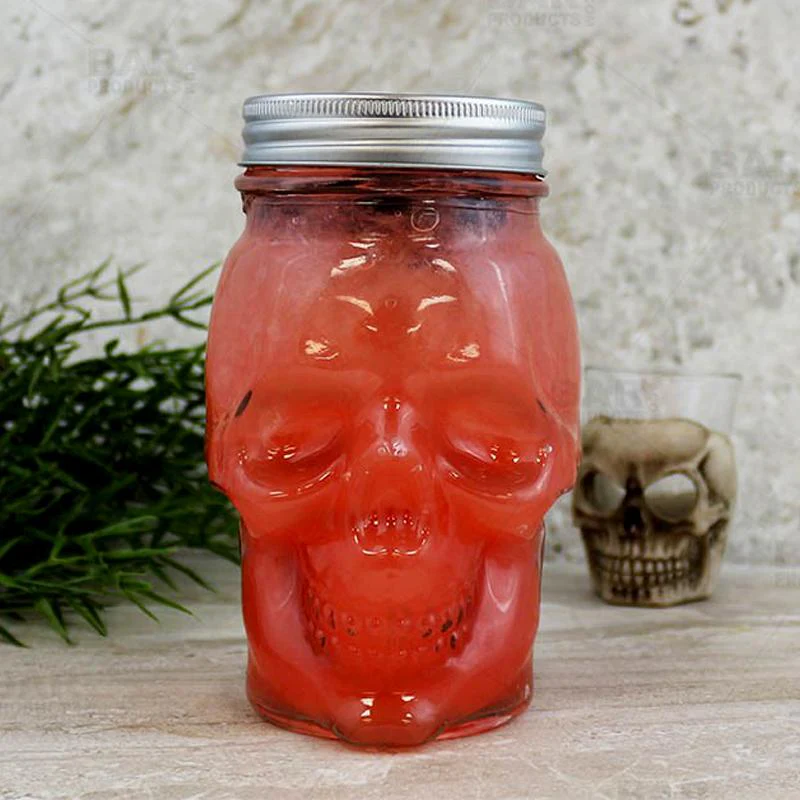 Mason Jar with Lid - SKULL Themed - 16 ounce - Image 4