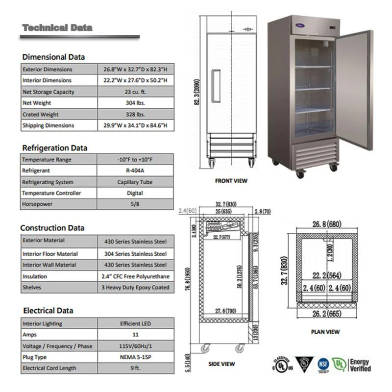 MERCHANDISER FREEZER – SWING DOOR - 23 CU. FT. - Image 2