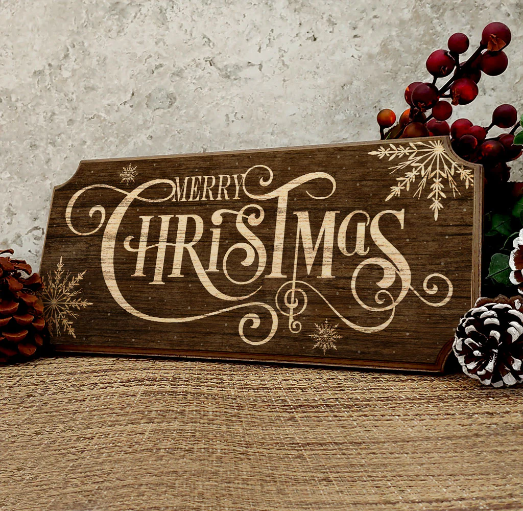 Merry Christmas Wooden Christmas Sign - Color Options - Image 2