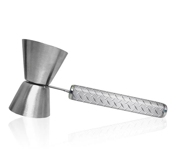 Metal Plate Jigger with Printed Handle Design - .75oz x 1.25oz