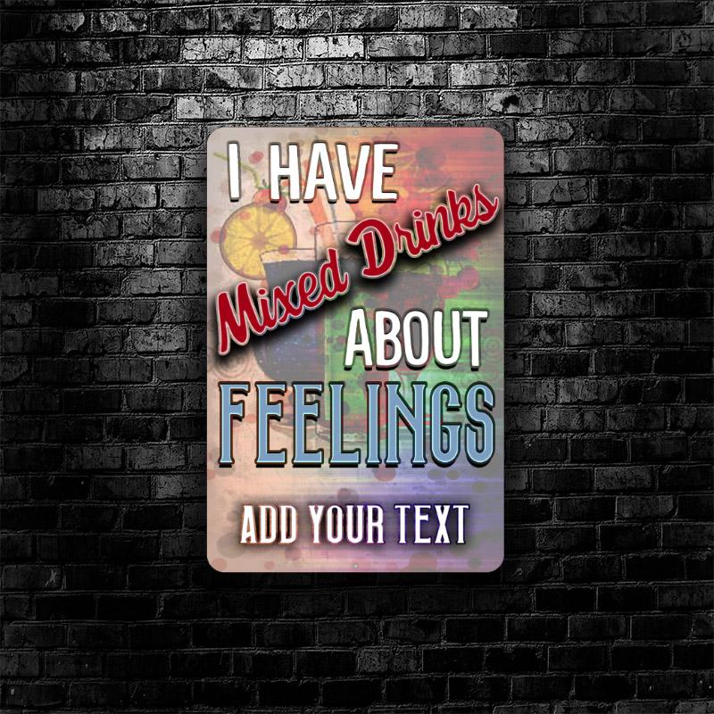Mixed Drinks Metal Bar Sign - Customized - 12" x 18" - Image 2