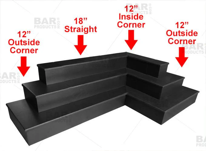 MixMaster™ 2 Tier Incremental Wooden Liquor Bottle Shelf Displays - Black - Image 11