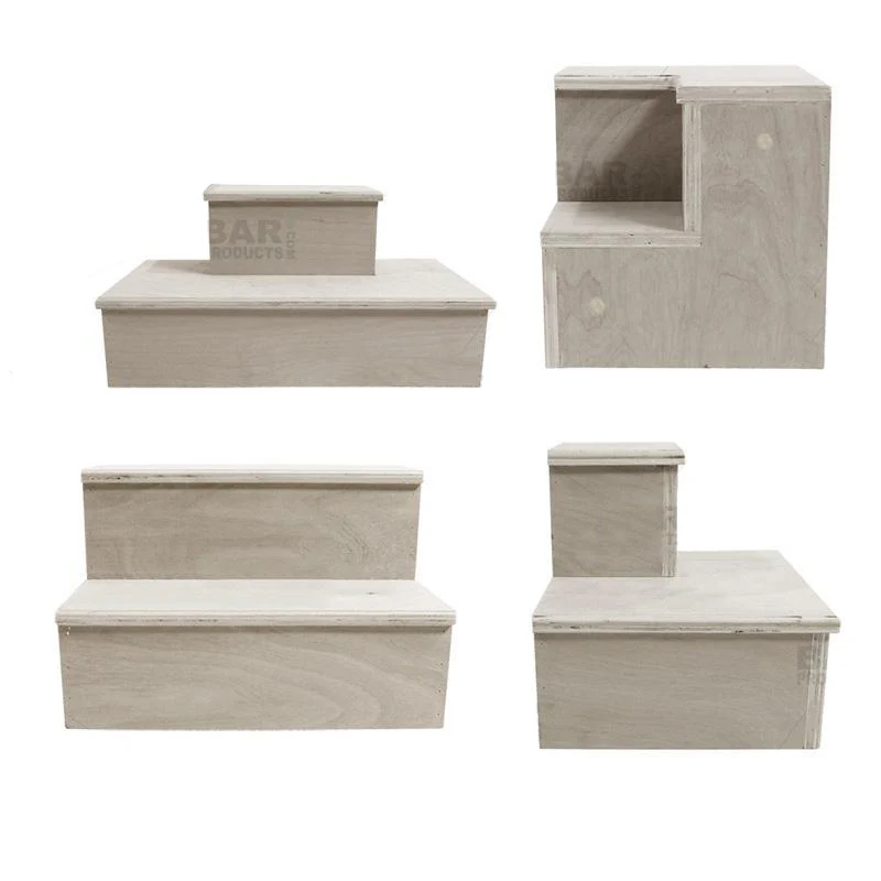 MixMaster™ 2 Tier Incremental Wooden Liquor Bottle Shelf Displays - Natural