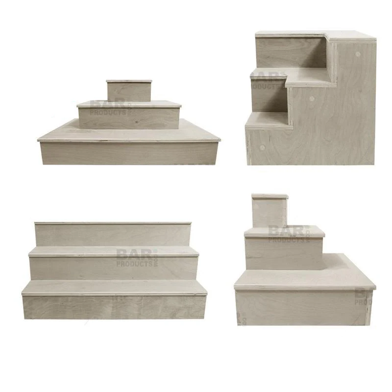 MixMaster™ 3 Tier Incremental Wooden Liquor Bottle Shelf Displays - Natural