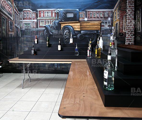 MixMaster™ 3 Tier Incremental Wooden Liquor Bottle Shelf Displays - Natural - Image 8