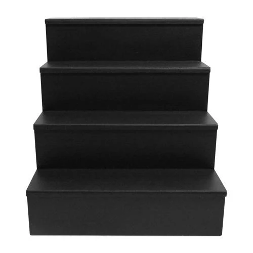 MixMaster™ 4 Tier Incremental Wooden Liquor Bottle Shelf Displays - Black - Image 15