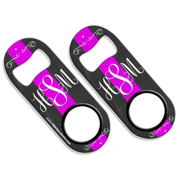 Monogram Chalk Style Mini Bottle Opener - ADD YOUR NAME - Image 2