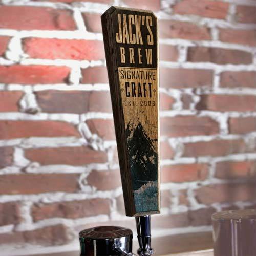Mountain Brew - Oak Wood Beer Tap Handles - Flared Shape