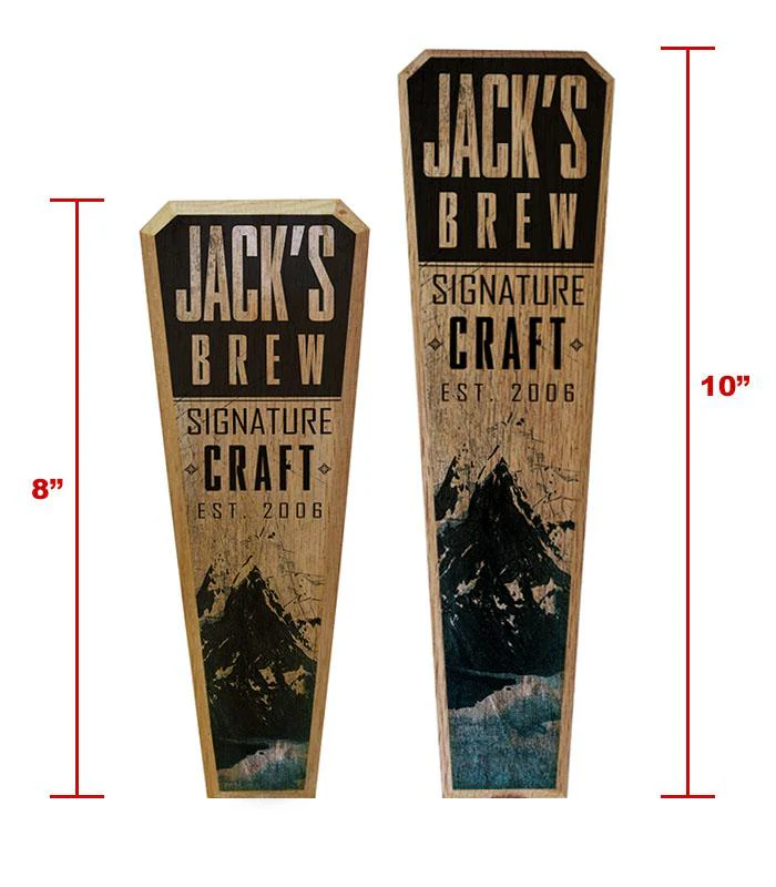 Mountain Brew - Oak Wood Beer Tap Handles - Flared Shape - Image 3