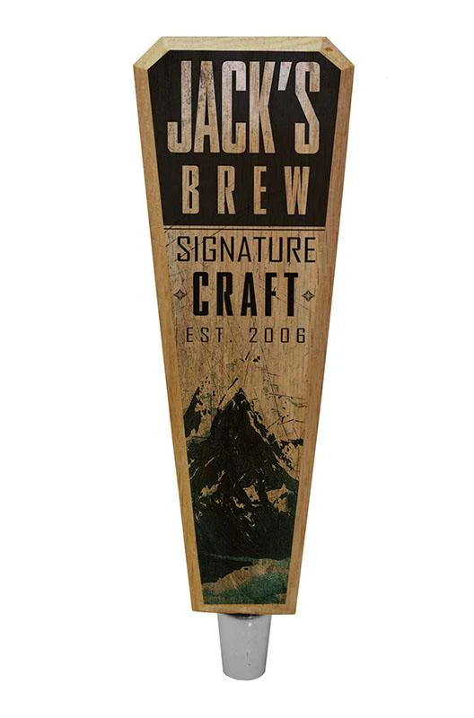 Mountain Brew - Oak Wood Beer Tap Handles - Flared Shape - Image 4