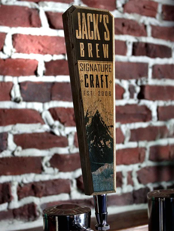 Mountain Brew - Oak Wood Beer Tap Handles - Flared Shape - Image 7