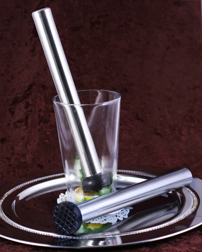 Muddler 9.6" Stainless Steel w/ Black Plastic Tip - Image 2