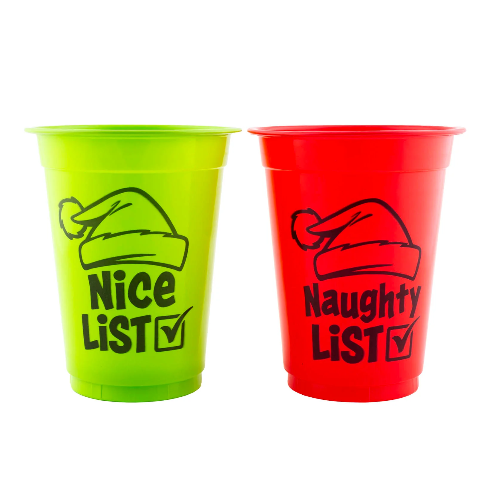 Naughty or Nice List Reusable Plastic Cups - 50 pack - 16oz - Image 4
