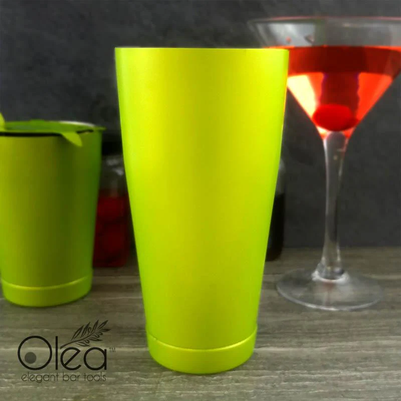 Olea™ NEON Cocktail Shaker - 28oz Weighted - Metallic Lime Green - Image 2
