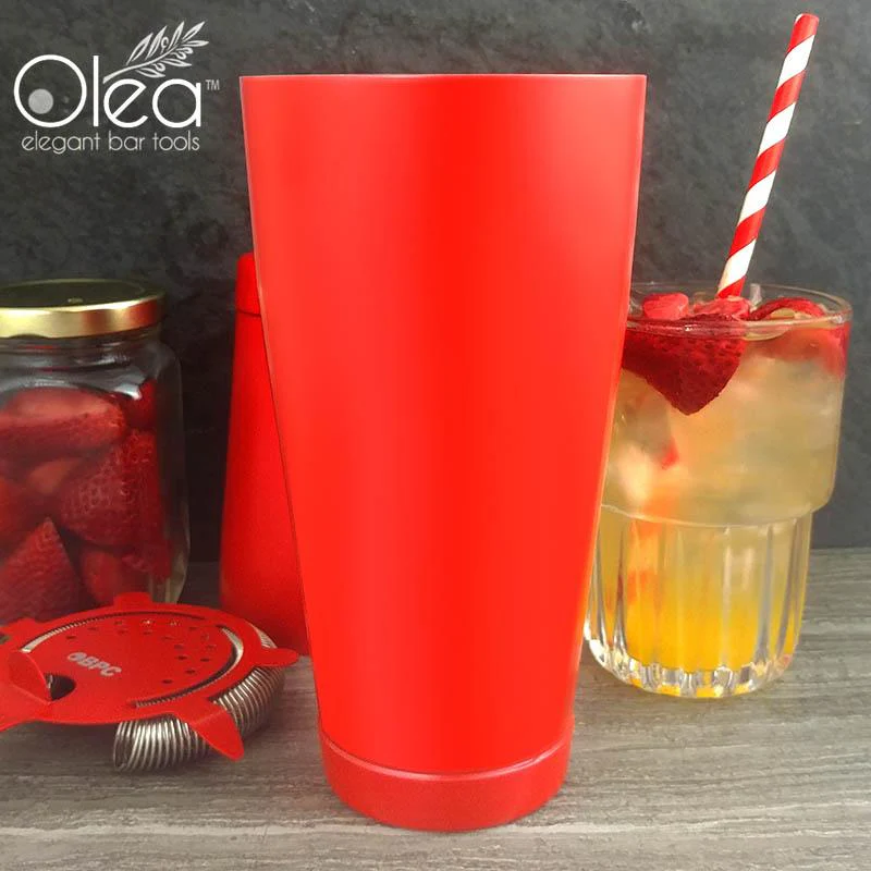 Olea™ NEON Cocktail Shaker - 28oz Weighted - Metallic Red - Image 2