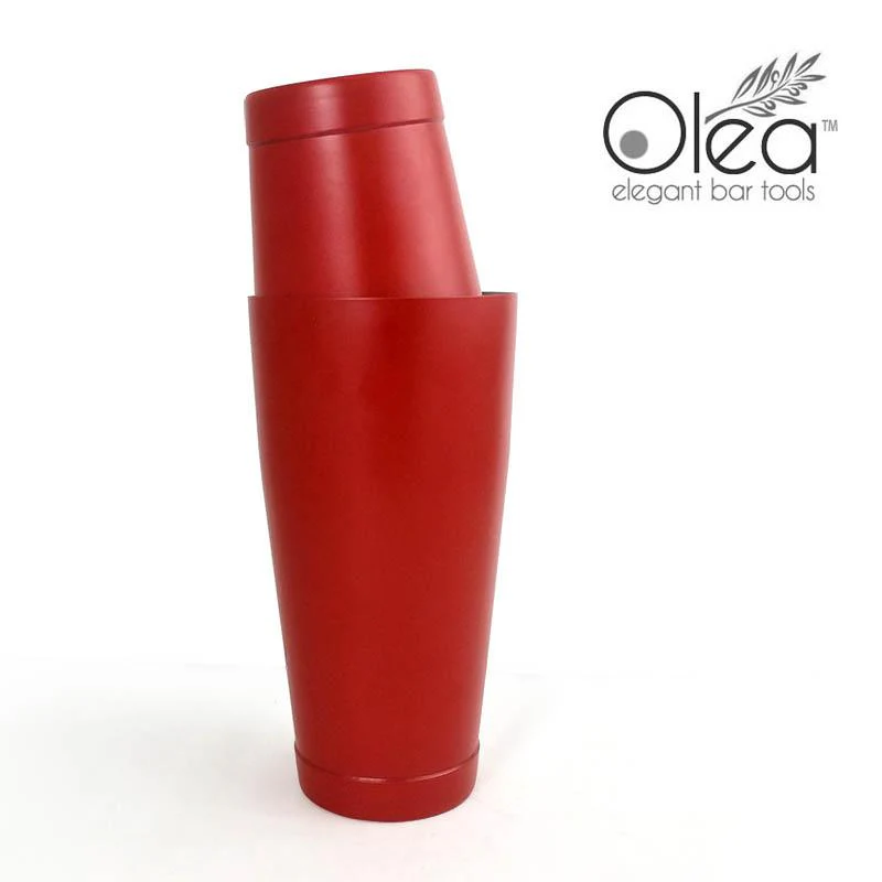 Olea™ NEON Cocktail Shaker - 28oz Weighted - Metallic Red - Image 4