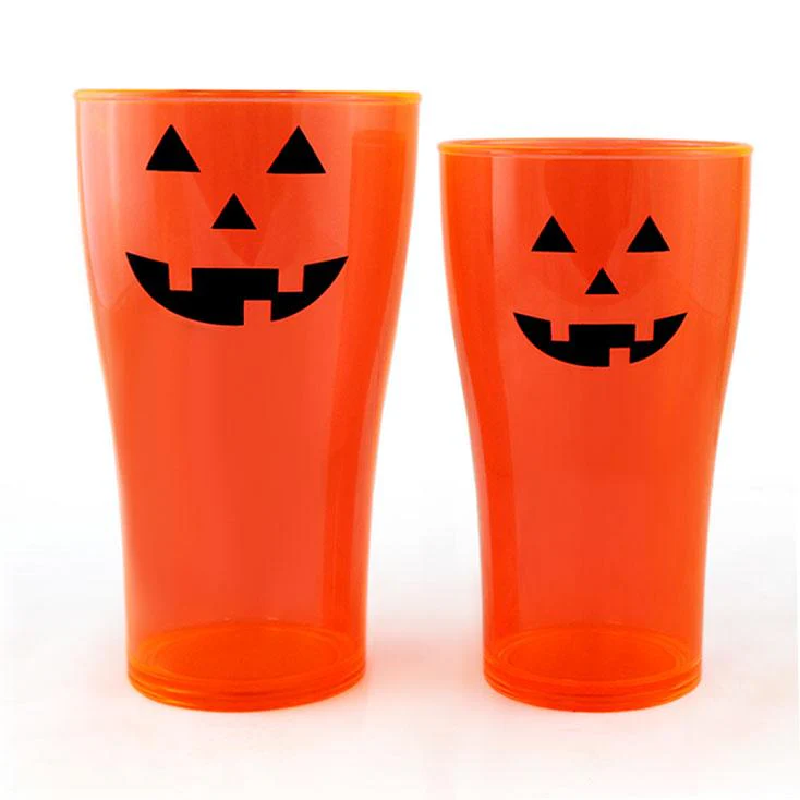 Neon Orange Polycarbonate Cup - Classic Jack O'Lantern - 2 Sizes Available - Image 3