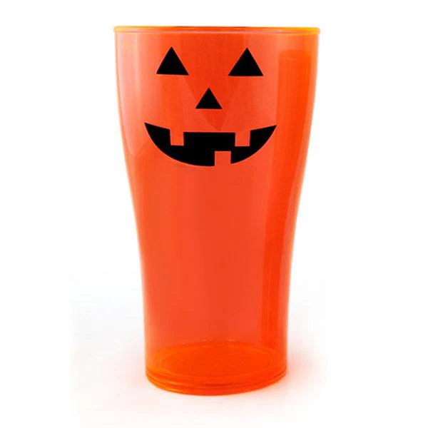 Neon Orange Polycarbonate Cup - Classic Jack O'Lantern - 2 Sizes Available - Image 4
