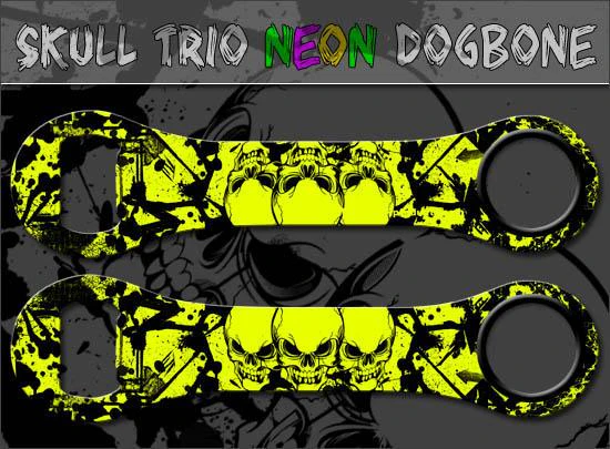 Neon Yellow Skull Trio Dog Bone Opener