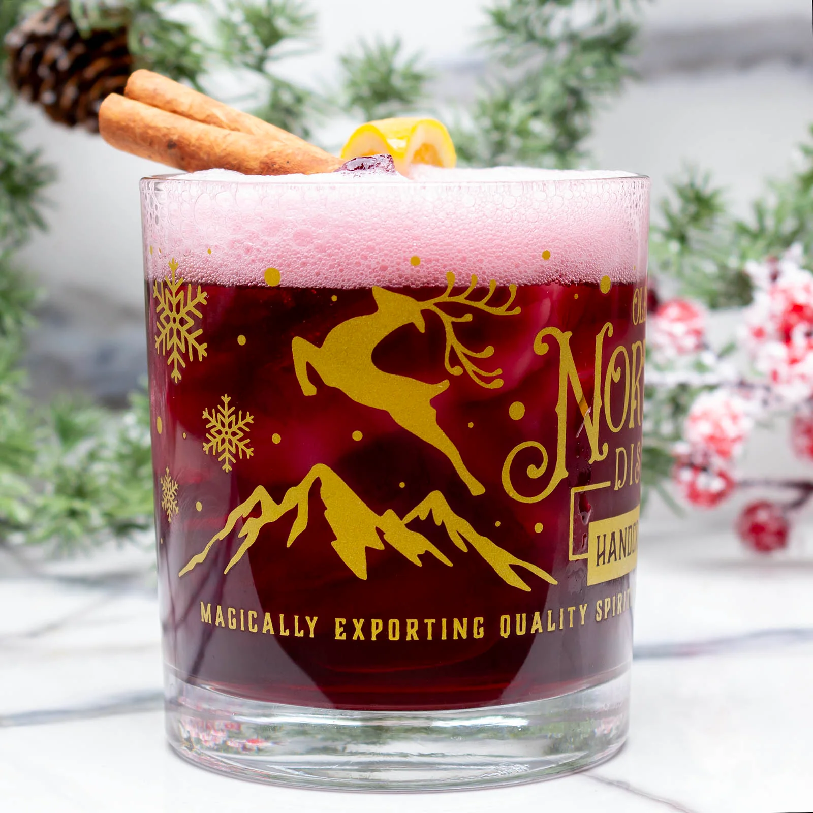 North Pole Distillery Christmas Cocktail Glass - 10 ounce - Image 3