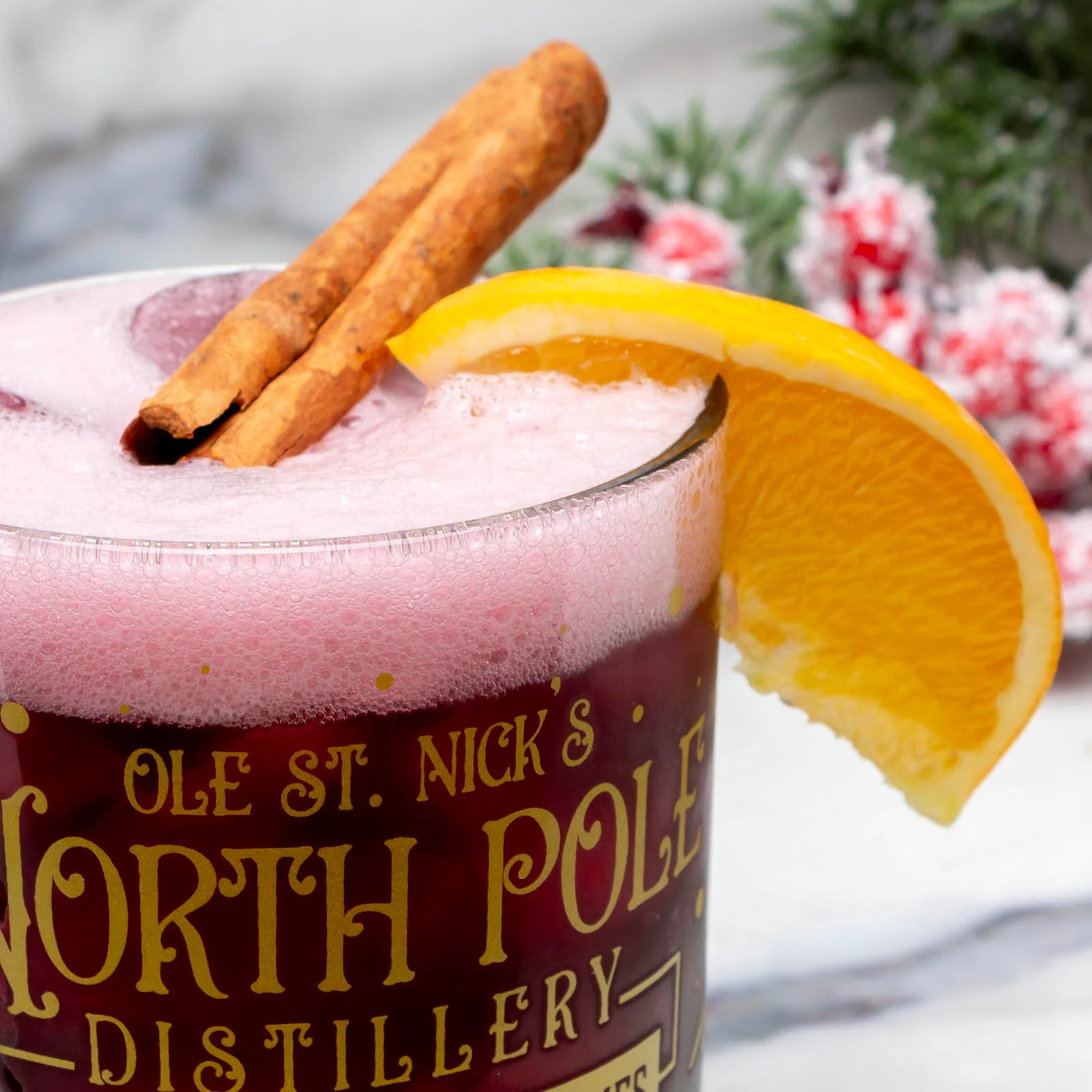 North Pole Distillery Christmas Cocktail Glass - 10 ounce - Image 4