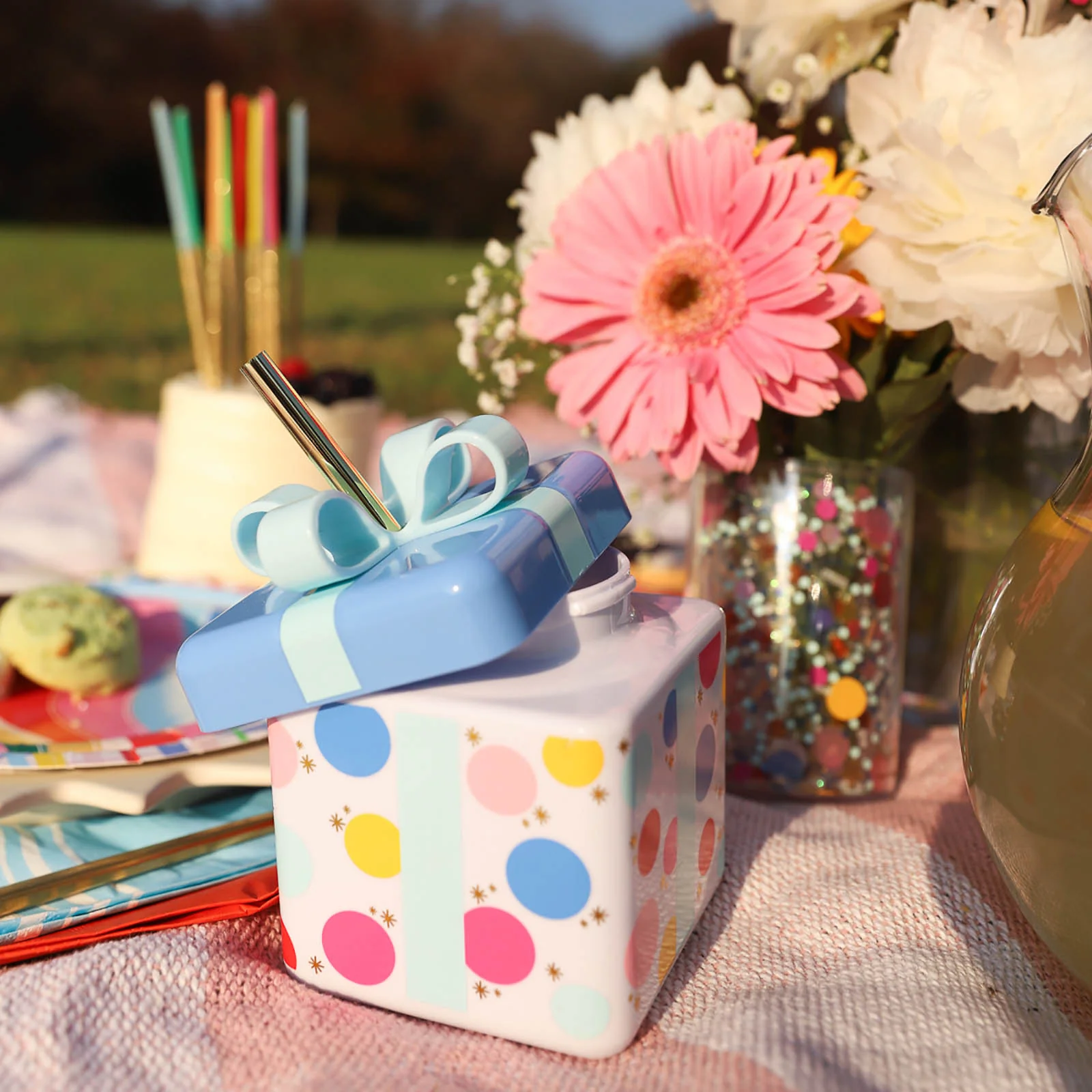 Novelty Birthday Present Cup W/Lid & Straw - 18 ounce - Image 2