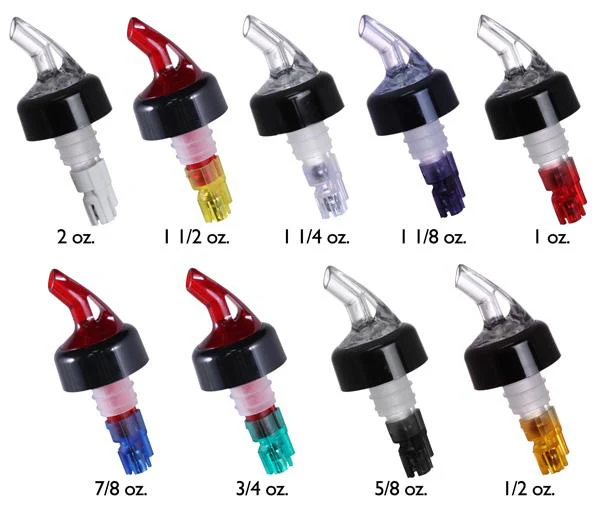 Red Nozzle with Black Collar Measured Pourers - Image 4