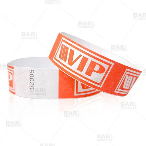 Numbered Wristbands - Red / White NEON VIP - Box of 500 - 3/4" - Image 4