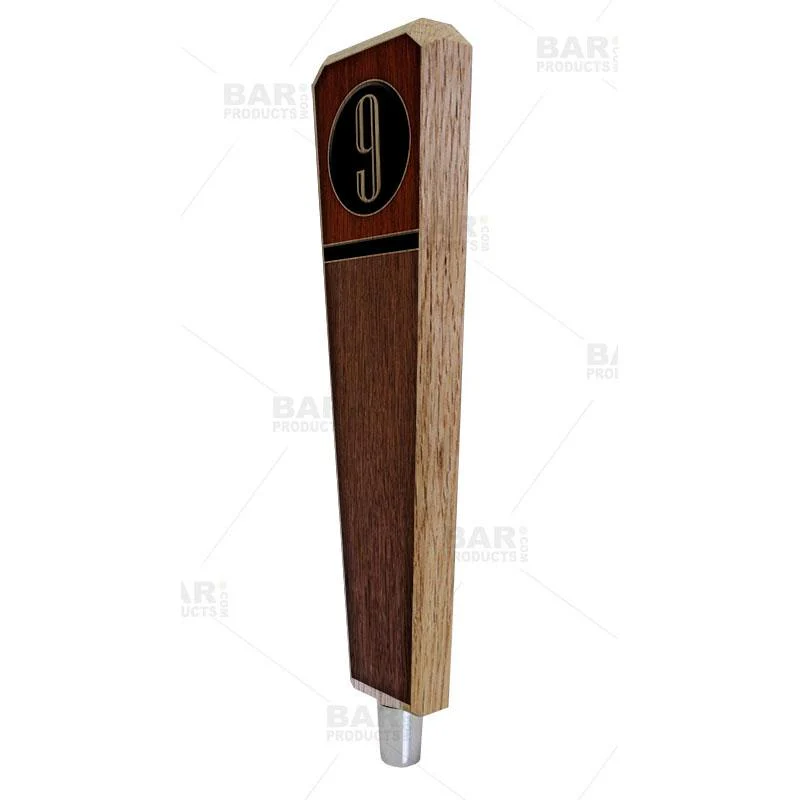 Oak Wood Numbered Beer Tap Handles - Emblem - Image 3