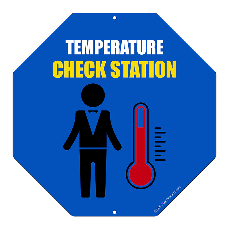 Kolorcoat™ Compliance Signs - Temperature Check Station (Options)