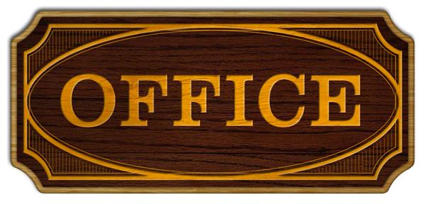 Office - Wood Plaque Kolorcoat™ Sign