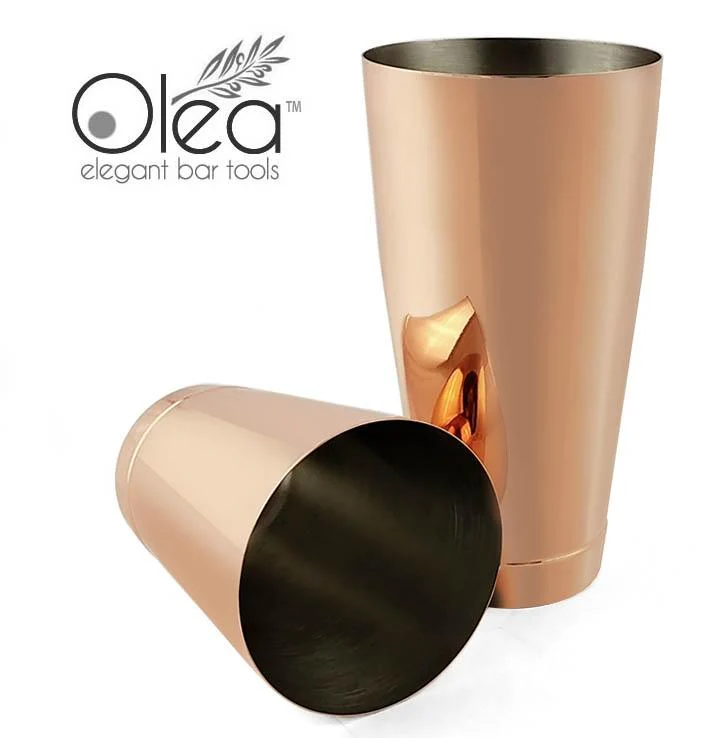 Olea™ 2 Piece Shaker Tin Set - Copper Plated - 28 and 16 ounce Tins - Image 3
