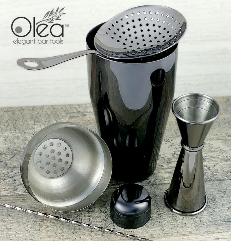 Olea™ 4 Piece Bar Set - Gunmetal Black with Bar Spoon Tip Option - Image 2