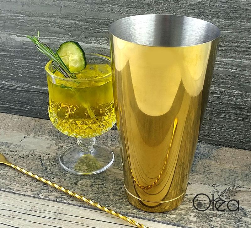 Olea™ Weighted Cocktail Shaker - Gold Plated - (28 oz) - Image 2