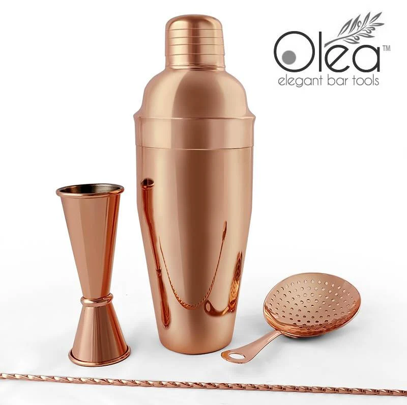 Olea™ Bar Set - Copper Plated - 4 Piece (Bar Spoon Tip Option) - Image 3
