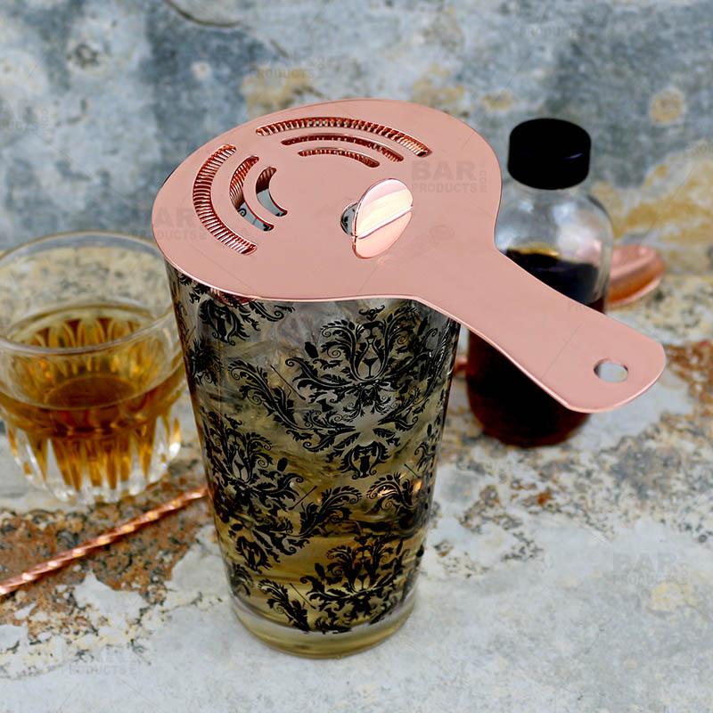 Olea™ Copper Plated Hawthorne Cocktail Strainer - Image 4