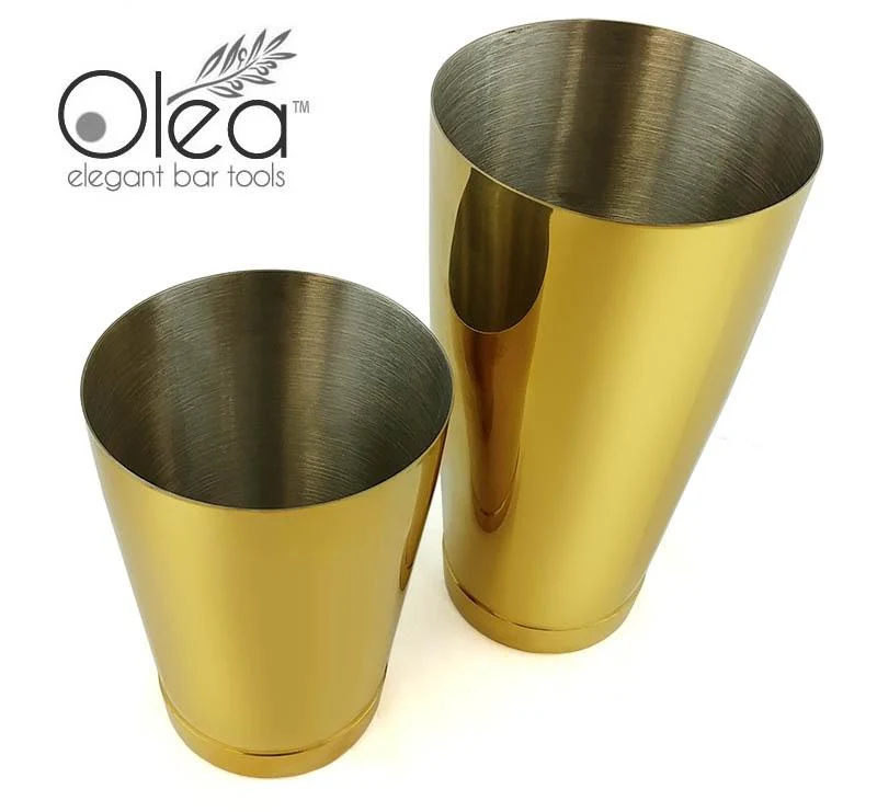 Olea™ Gold Plated Cocktail Shaker Set - 2 Piece - 28 and 16 ounce Tins - Image 3