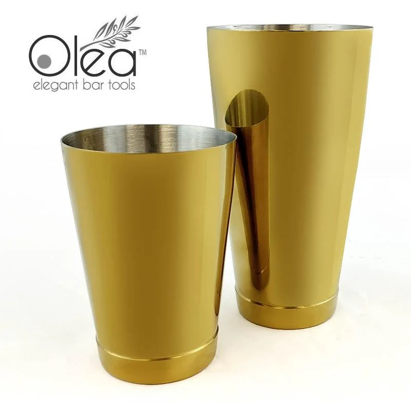 Olea™ Gold Plated Cocktail Shaker Set - 2 Piece - 28 and 16 ounce Tins - Image 4