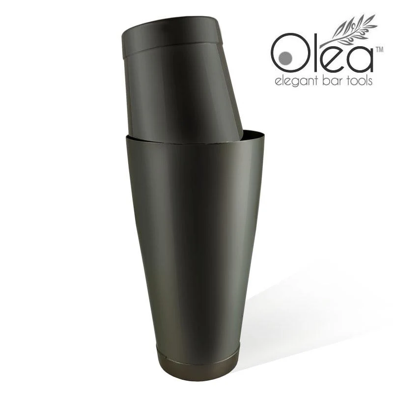 Olea™ Gunmetal Black Cocktail Shaker Set - 2 Piece - 28 and 16 ounce Tins