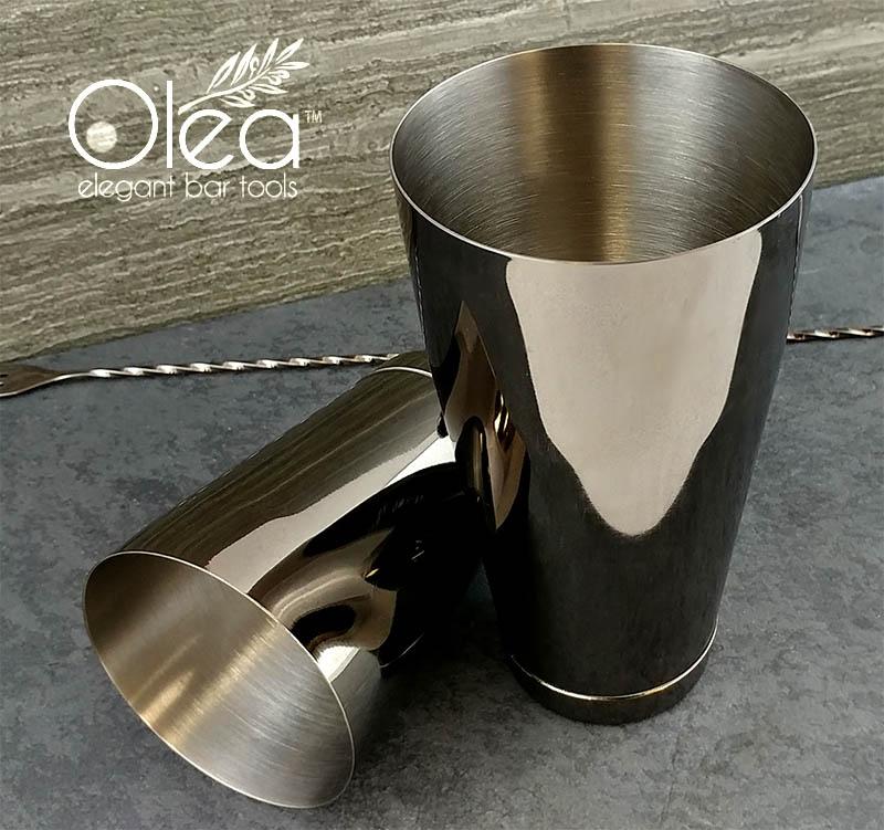 Olea™ Gunmetal Black Cocktail Shaker Set - 2 Piece - 28 and 16 ounce Tins - Image 2
