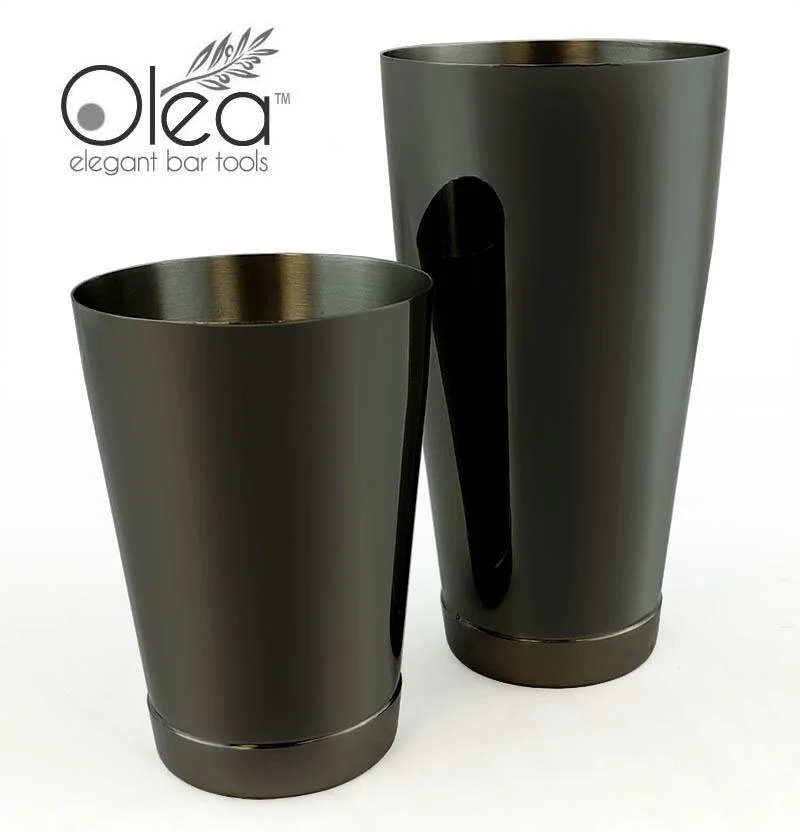 Olea™ Gunmetal Black Cocktail Shaker Set - 2 Piece - 28 and 16 ounce Tins - Image 3