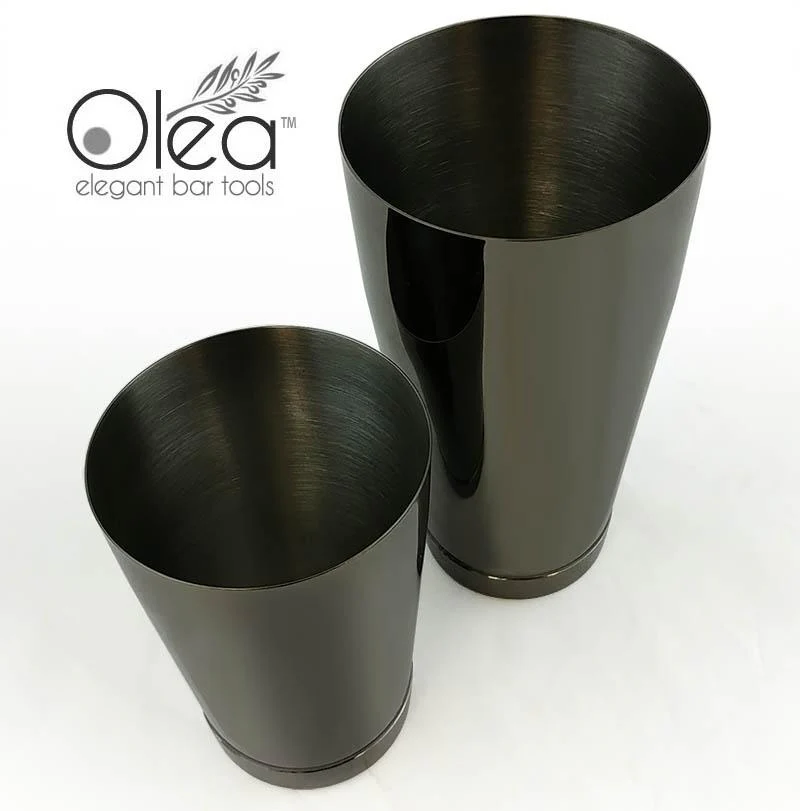 Olea™ Gunmetal Black Cocktail Shaker Set - 2 Piece - 28 and 16 ounce Tins - Image 4