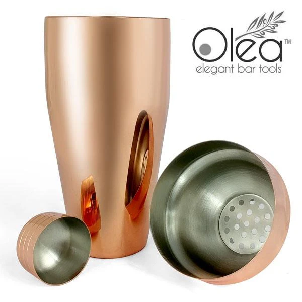 Olea™ Copper Plated 3-Piece Cocktail Shaker Deluxe - 24 ounce - Image 3