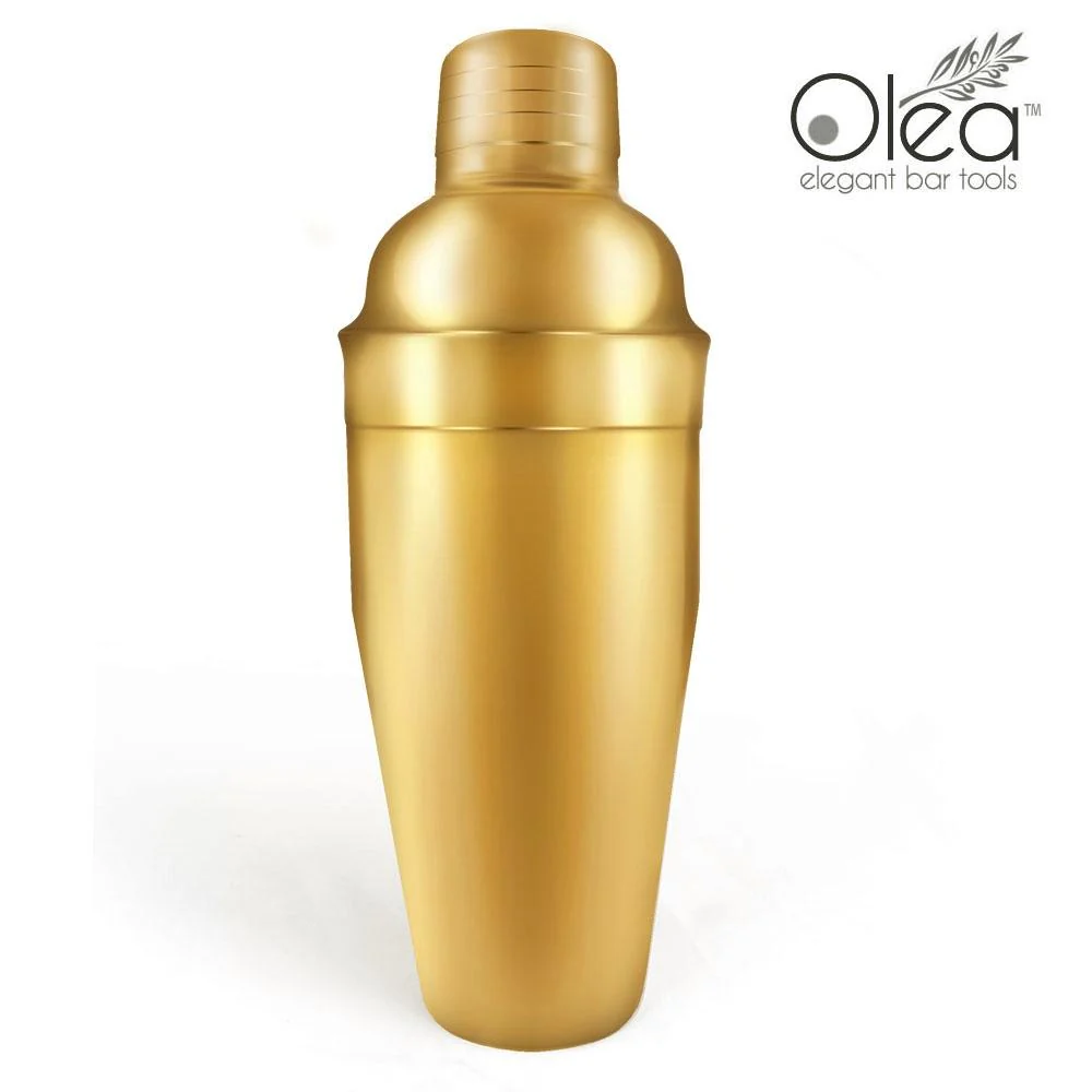 Olea™ Gold Plated 3-Piece Cocktail Shaker Deluxe - 24 ounce