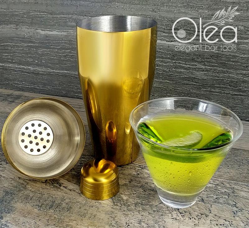 Olea™ Gold Plated 3-Piece Cocktail Shaker Deluxe - 24 ounce - Image 2