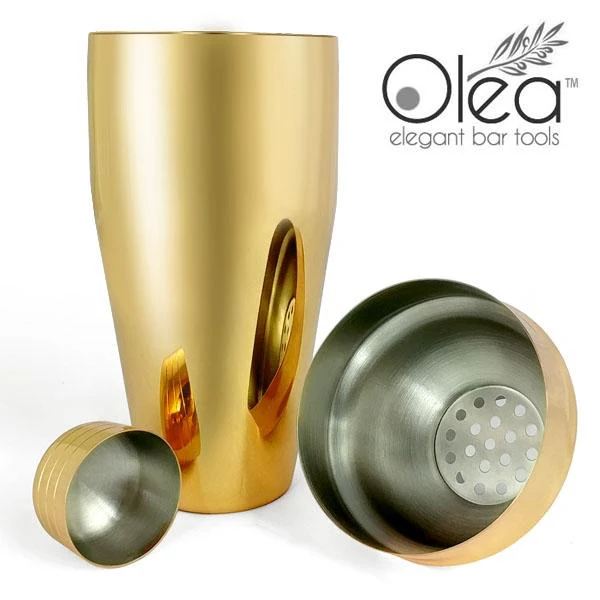 Olea™ Gold Plated 3-Piece Cocktail Shaker Deluxe - 24 ounce - Image 3
